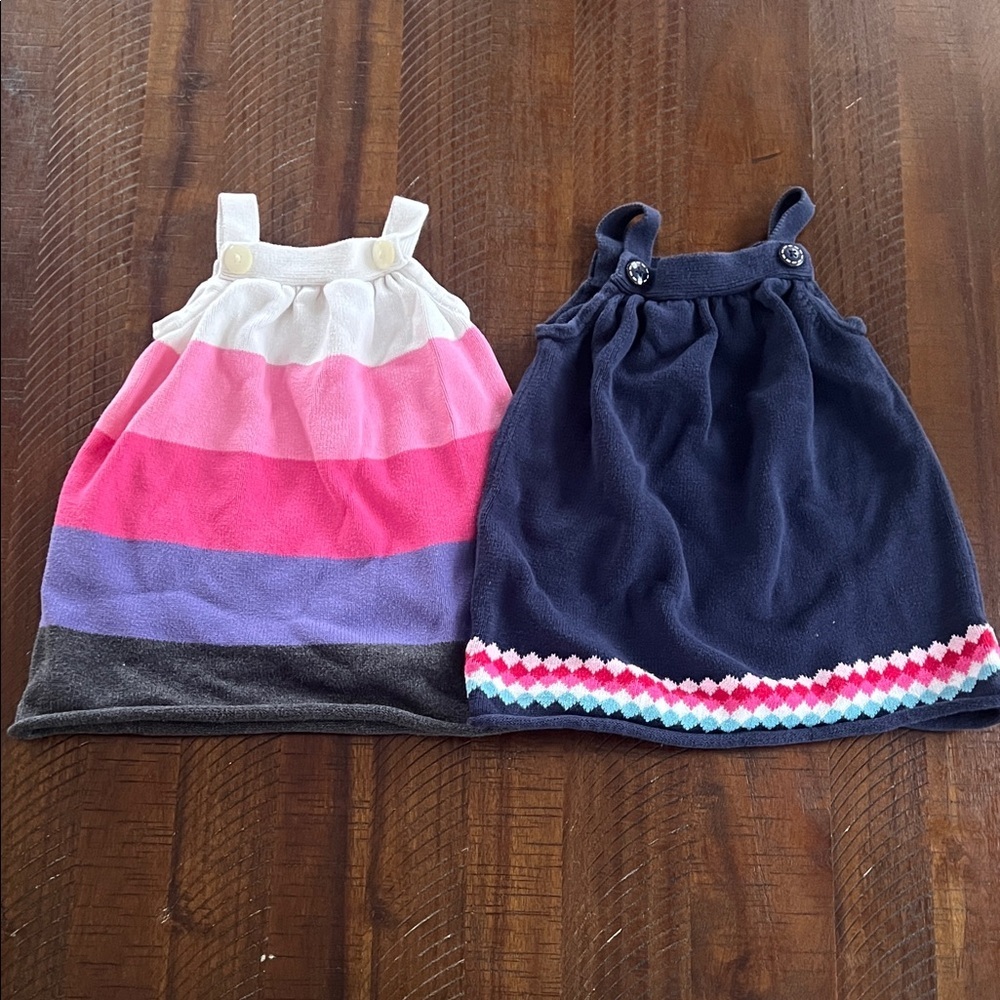 Great🎉 Condition GYMBOREE Striped and Navy Sweater Dresses Girls 2T